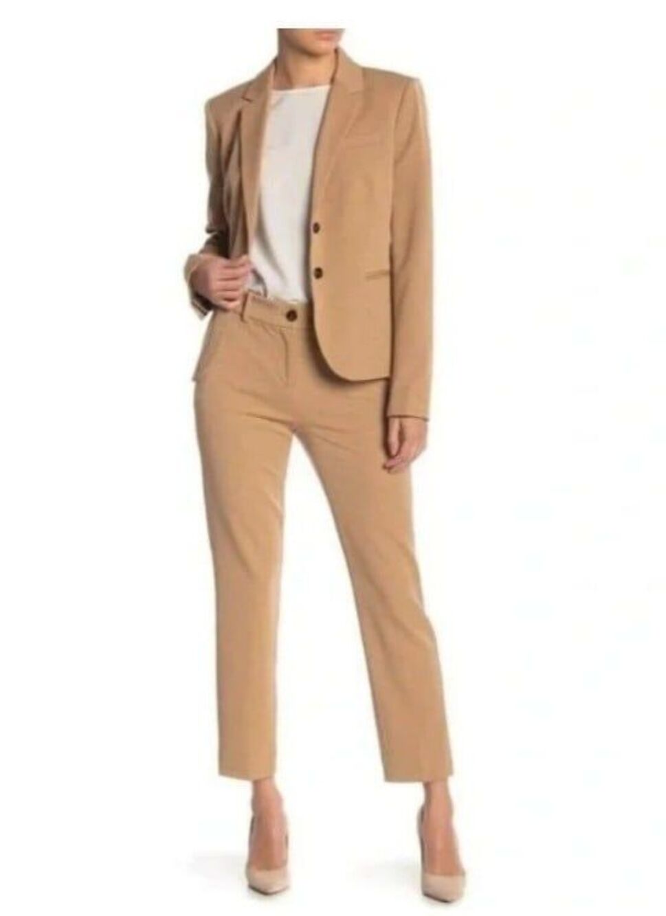 NWOT Ladies J Crew Camel Tan Career Hi Rise Ankle Bi-Stretch Dress Pants Size 6